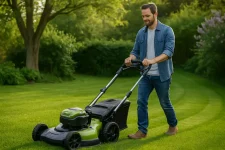 Draadloos comfort en stille kracht met een zelftrekkende grasmaaier op accu